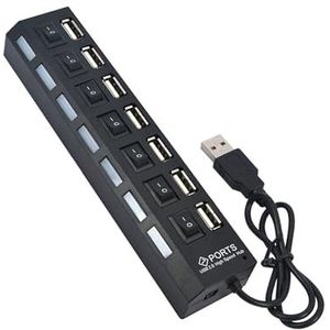 USB 2.0 Power Adapter 4/7 Poorten Universele USB HUB Splitter USB2.0 HUB Meerdere Expander Switch Docking Stations(7 Ports)