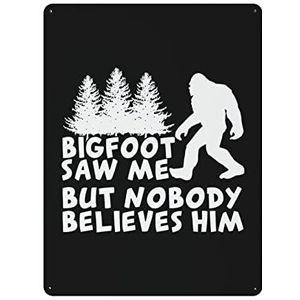 Bigfoot Saw Me retro metalen tinnen bord muurdecoratie grappig nieuwigheid metalen bord creatief cadeau voor café bar restaurant supermarkt winkel