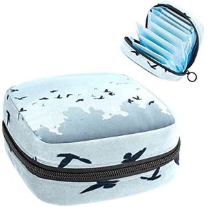 Maandverband Opbergtas, Periode Kit Bag voor school, Menstruatie Cup Pouch, Maandverband Pads Organizer Bag, Vliegende vogels