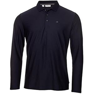 Calvin Klein Heren licht centraal golfpoloshirt lange mouwen - Marine - L