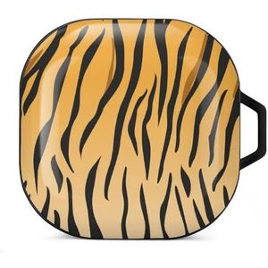 Tijger oranje gestripte huid oordopjes hoesje compatibel met Samsung hard shell beschermhoes zwart-stijl