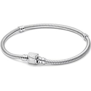 Vredesknoop T-vorm hart klinknagel slang kettingarmband 925 zilveren armband voorzien van sieraden DIY sieraden (Color : 4, Size : 21cm)