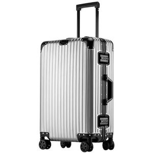 Handbagagekoffer Reiskoffer Handbagage Handbagage Koffer Ritsloze Aluminium Framebagage Grote Capaciteit Koffer Bagage (Color : F, Size : 22Inch)
