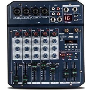 Mixer Audio, 6-Kanaals Geluidskaart Processor 16DSP Sound Controller Interface for PC Opname Streaming
