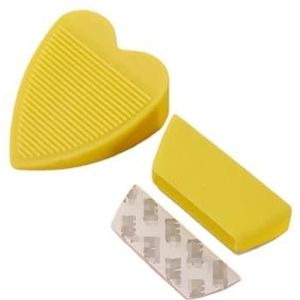 Deurstopwiggen, met opbergdoos en antislipbasis siliconen onderdeur vloer deurstop(Yellow)