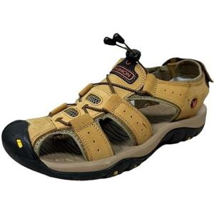 Hiking Sandals For Men,Arch Support Walking Trail Man Fisherman Sandles,Breathable Mesh Water Beach And Orthopedic Sports Men's Shoes (Color : Yellow, Size : EU 46)