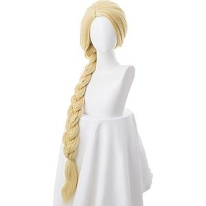 Anime Coser pruik Verwarde prinses 120 cm 47"" rechte blonde super lange cosplay pruik rapunzel synthetische haar anime pruik+ pruik cap