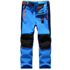Hpbygstae Waterdichte thermobroek voor jongens en meisjes, sneeuwbroek, winterbroek, wandelbroek, softshell skibroek voor kinderen, #22-lichtblauw, 110-120