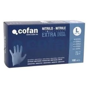 Sekureco Doos met 100 nitrilhandschoenen, beide handen, poedervrij, extra sterk en robuust, Veelzijdig te gebruiken., S