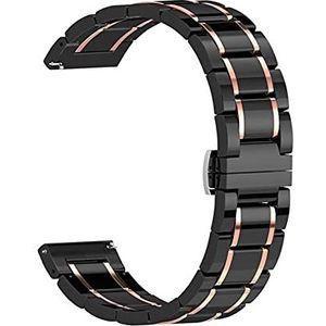 20mm 22mm 24mm Luxe Keramische band geschikt for de Samsung Galaxy 3 horloge 46mm 42mm Gear S3 Strap Active 2 40 44mm Smart horloge Ceramic Strap (Color : Black Rose Gold, Size : 24mm)