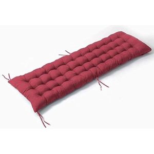 Garden Bench Cushion 2 3 Seater Pad, Modern Tufted Thick Cotton Cushions for Patio Furniture Kitchen Dining Bench Swing Lounger Chaise Indoor & Outdoor(Red,100x40cm)