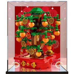 Displaydoos Van Acryl Compatibel met LEGO 40648 Money Tree, Stofdichte Vitrine voor Modellen Verzamelobjecten (Alleen Displaydoos, Model Niet Inbegrepen) 15x15x20cm Inkjet Printing