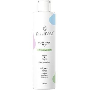 Puurest Douchegel parfumvrij, vegan, natuurlijk - douchegel zonder palmolie, zonder alcohol, zonder zout, zonder geurstoffen, zonder parfum - Met Eucalyptusolie - Unisex - 250 ml