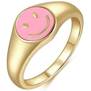 Rvs Smiley Face Ring Bruiloft Gouden Ringen voor Vrouwen Goede Kwaliteit Sieraden Esthetische Geschenken Accessoires: