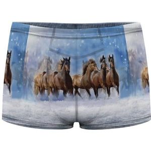 Wild Horses Boxershorts voor heren, sexy shorts, mesh boxers, ondergoed, ademende onderbroek, string