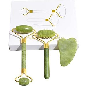 LYYDAN Jade Roller, Gua Sha schraper, gezicht massage apparaat gezicht huidverzorging tool voor anti-aging gezicht rimpels en verstevigt de huid natuurlijker