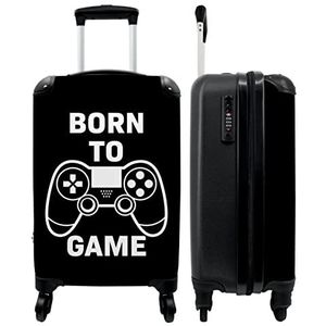 NoBoringSuitcases.com® Reiskoffer Trolley Handbagage Luggage Gaming - Controller - Quote - Zwart - Kinderen - 55x35x25cm