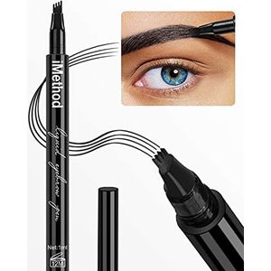 iMethod iMethod Wenkbrauwstift met micro-vork-applicator creëert moeiteloos natuurlijke wenkbrauwen en blijft de hele dag lang onveranderd, zwart