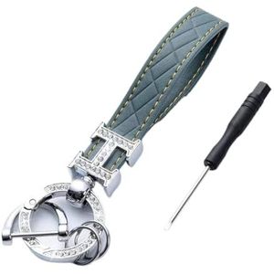 Autosleutel beschermhoes Autosleutelhanger Luxe Lederen Geruite Sleutelhanger Zwarte Gesp Autosleutelring Kettinghouder Sieraden Cadeau Sleutel Shell(4)