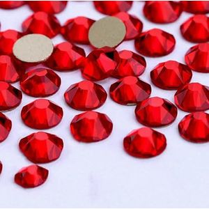 2088 DIY kristal nageldecoraties zonder hotfix, 8 grote en 8 kleine strass steentjes, platte achterkant, plaknagels voor nagelkunst - Siam - SS16-1440 stuks