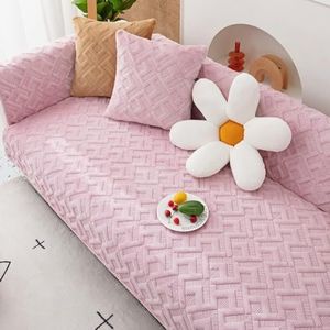 Sectionele bankhoezen, luxe donzige harige antislip bankhoes, armleuning rugleuning loveseat meubelbeschermer, 1 stuk/niet allemaal ingesteld(Roze,45 * 45 pillowcase)