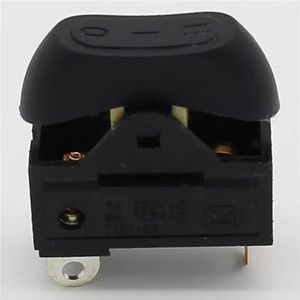 Schakelaar voor haardroger, tuimelschakelaar, schakelaar voor boot ON OFF met 3 standen (zwart)