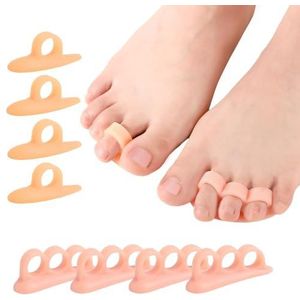Welnove Hammertoe Corrector Gel Teen Stijltangen - 8 stuks Teen Ondersteuning Pads Kussen - Reign Bent, Crooked, Curled, Claw, Hammer Tenen - Zachte Ondersteuning
