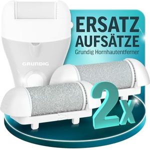 Grundig Elektrische eeltverwijderaar Pro - snel eelt verwijderen zonder bukken - premium accu eeltverwijderaar nat + droog met werklicht, 3 voet rollen, oplaadbaar (eerste opzetstukken)