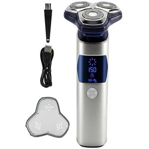 Elektrisch scheermes voor mannen, elektrisch scheerapparaat voor mannen, intelligente natte droge baard scheertrimmer scheermes scheerapparaat elektrische baardverwijderaar ABS oplaadbare trimmer