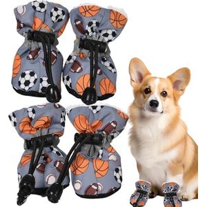 Sneeuwschoenen voor honden | 4 stuks antislip tot ijsvloer honden beschermende fleece laarzen,Puppy-winterbenodigdheden voor poedel, Doberman Pinscher, Duitse herder Bseid