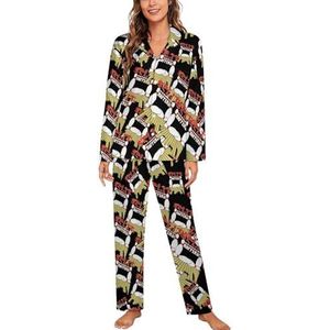 Split Bowling Pyjama Sets Met Lange Mouwen Voor Vrouwen Klassieke Nachtkleding Nachtkleding Zachte Pjs Lounge Sets