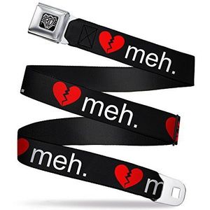 Buckle-Down Veiligheidsgordel - Gebroken Hart MEH Zwart/Rood/Wit - 2,5 cm Breed - 20-36 Inch in Lengte, Meerkleurig, 1.5"" Wide - 32-52 Inches in Length