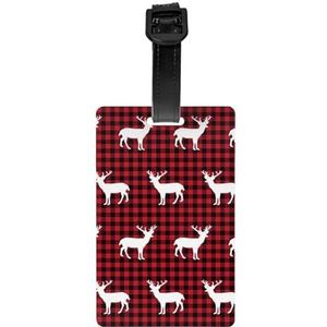 Bagagelabel voor koffer koffer tags identificatoren voor vrouwen mannen reizen snel ter plaatse bagage koffer buffel geruite herten