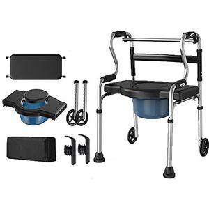 Heavy Duty Rollator Walker Opvouwbare Rollator Walker Rechtop Rollende Mobiliteit Loophulp Geschikt voor Mensen met Beperkte Mobiliteit en Personen met een Handicap voor Senioren en Volwassenen