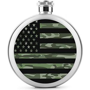 Groene camouflage Amerikaanse vlag roestvrij staal wijnfles voor mannen vrouwen fles draagbare drank fles voor bruiloft reizen