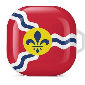 Louis Flag Oordopjes Hoesje Compatibel met Samsung Hard Shell Beschermhoes Wit-Stijl