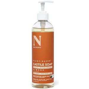 Dr. Natural Castilië Vloeibare Zeep - Multi-Use Body Wash, Shampoo en Face Wash - Hydraterende lichaamszeep voor huid, haar, huisdieren en thuis - amandel - 473 ml