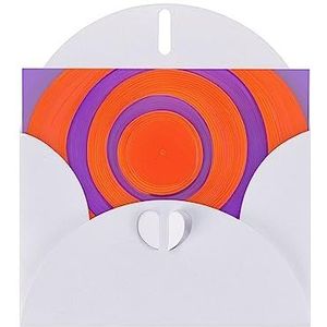 Oranje cirkel centrum wenskaart, blanco wenskaart met envelop, &16 x 10,5 cm, voor afstuderen, bruiloft, feest, bedankt