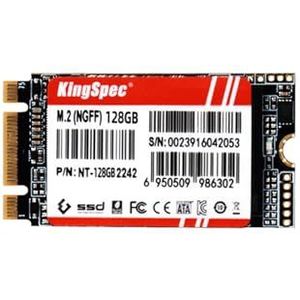 KingSpec M.2 SATA SSD 128 GB 2242 SATA III 6 Gbit/s NGFF Ultra Slim State Drive voor computer/laptop/notebook (2242, 128 GB)