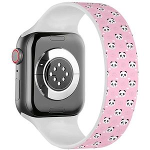 Solo Loop Band Compatibel met All Series Apple Watch 42/44/45/49mm (Panda Animal Icon) Elastische Siliconen Band Strap Accessoire, Siliconen, Geen edelsteen