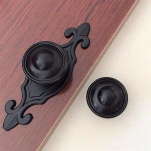 ROBAUN Zwarte knoppen lade knoppen handgrepen achterplaat trekt keukenkast knoppen/dressoir handgrepen decoratieve hardware 1 stuk (kleur: antiek brons, maat: knop met achterplaat)