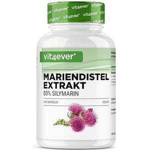 Mariadistelextract - 365 Capsules - 500 mg - 80% Silymarine - Veganistisch