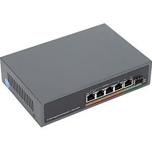 5-poorts Volledige Gigabit POE-switch, met SFP-glasvezelinterface, IEEE802.3AF/AT-standaard 65W, Automatische Aanpassing van Transmissiemodus, Geschikt voor IP-camera/POE IP-telefoon/draadloos AP(EU)