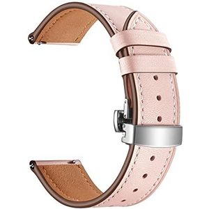 ENICEN Lederen band Compatible With Samsung Galaxy Horloge 4 3 Classic Band 42mm / 46mm / Actief 2 40 mm 44mm / 41mm / 45mm 20mm 22mm horlogeband armband riem (Color : Pink silver, Size : For Gear S