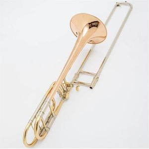 Professioneel Speeltrombone-instrument Roodkoper Bb/F-toon Tenortrombone Met Koffer Trombone Voor Beginners