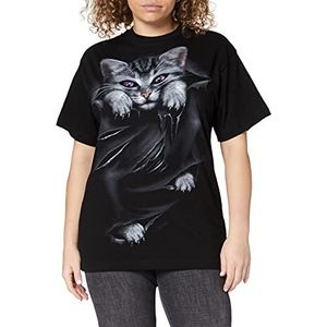 Spiral Dames Bat Curse-Front Print Zwart T-shirt, zwart, XL