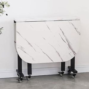 Opvouwbare eettafel, eettafel met verdikte plaat en 6 wielen, ruimtebesparende beweegbare keukentafel, beugel van koolstofstaal, gemakkelijk te dragen 200 kg (Color : C, Size : 120x100x75cm)