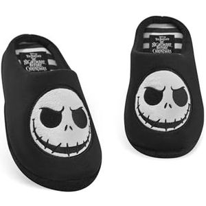 Disney The Nightmare Before Christmas Unisex pantoffels | Instapmuiltjes voor volwassenen met Jack Skellington-gezicht in zwart | Halloween Town Indoor Huisschoenen | Klassieke film merchandise cadeau