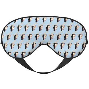 Cartoon Karate Printing All-Occasion Sleep Oogmasker met Dubbele Zijden Verstelbare Riem Perfect voor Shifts & Reizen