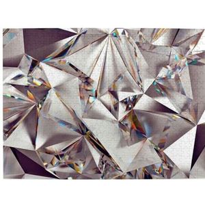 Puzzels, Houten Jigsaw Puzzels Volwassenen Uitdagende Puzzel 500 stuks Foto puzzel, Glitter Abstract Diamond Crystal Patroon Gedrukt